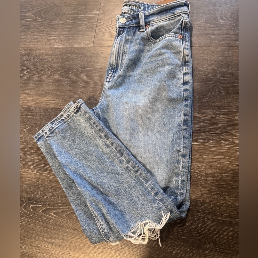 NWOT American Eagle Outfitters Light Blue Strgid Mom Jeans 2 Short
